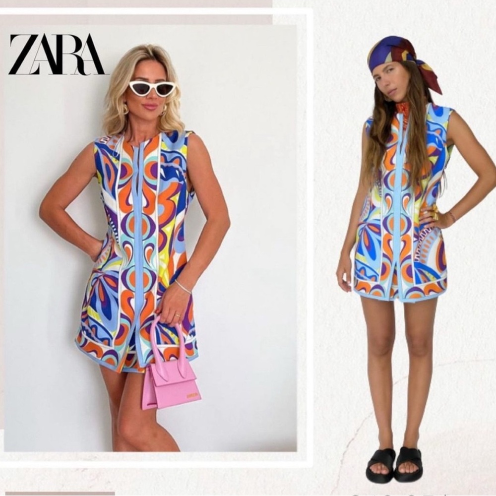 Zara Abstract Sleeveless Sundress Resort Wear